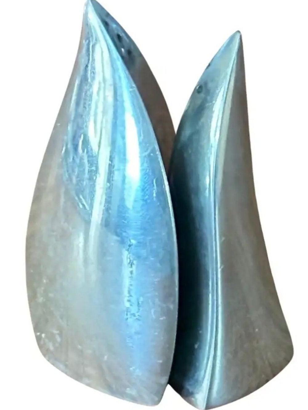 Pair of Modernist Stainless Steel Salt and Pepper Shakers by Guy DeGrenne